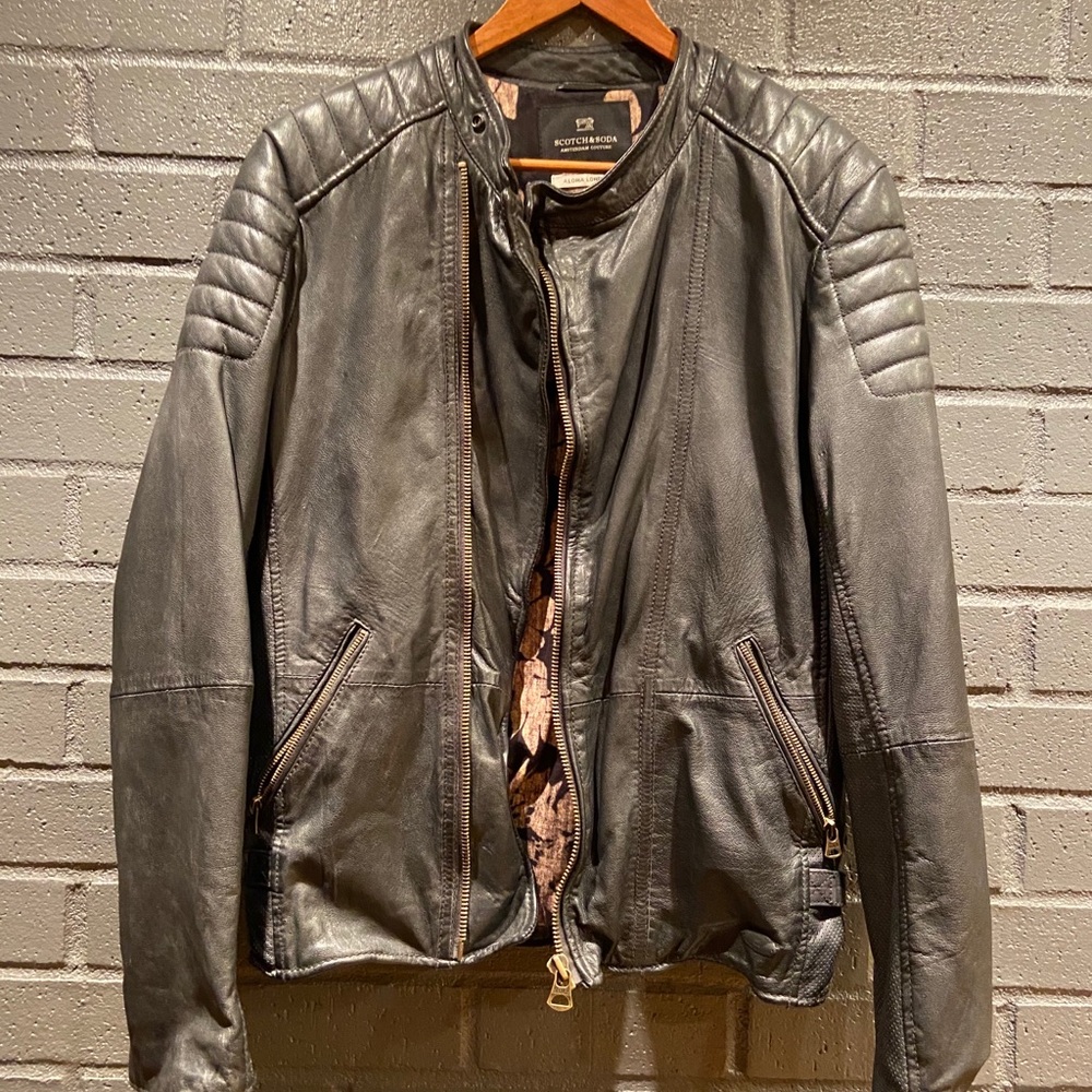 Scotch & Soda Aloha London Leather Moto Jacket